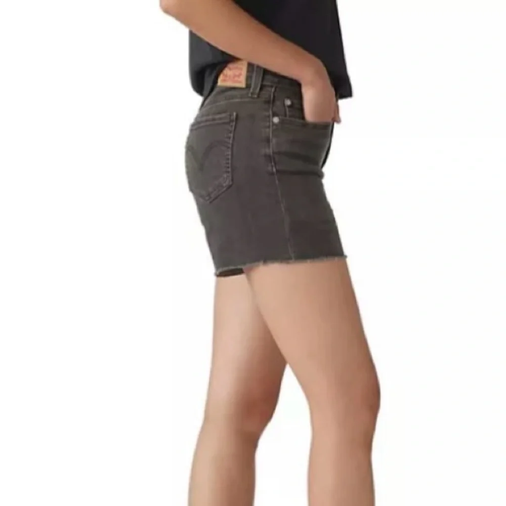 Levi's 299650149 Shorts Women's 33 Black Denim Stretch Mid‎ Length